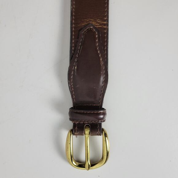 Mens Genuine Leather‎ Belt 34 Brown Basket Weave Braided Solid Brass Buckle - Picture 10 of 15